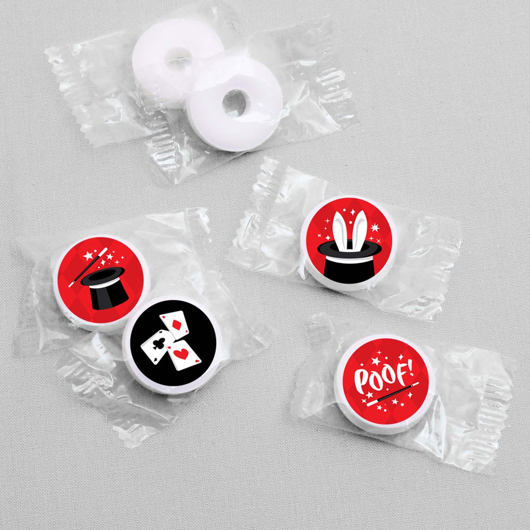 Ta-Da, Magic Show - Magical Birthday Party Round Candy Sticker Favors - Labels Fit Hershey's Kisses (1 sheet of 108)