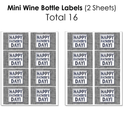 My Dad is Rad - Mini Wine Bottle Labels, Wine Bottle Labels and Water Bottle Labels - Father's Day Party Decorations - Beverage Bar Kit - 34 Pieces