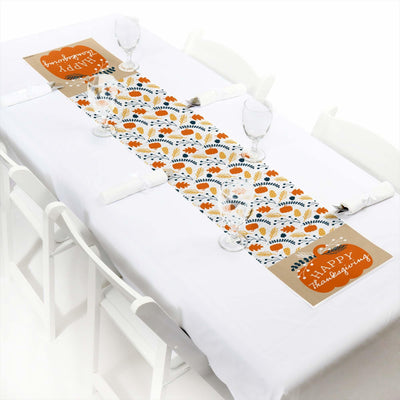 Happy Thanksgiving - Petite Fall Harvest Party Paper Table Runner - 12" x 60"