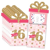 Sweet 16 - 16th Birthday Party Money and Gift Card Sleeves - Nifty Gifty Card Holders - Set of 8