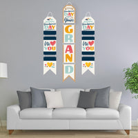Happy Grandparents Day - Hanging Vertical Paper Door Banners - Grandma & Grandpa Party Wall Decoration Kit - Indoor Door Decor