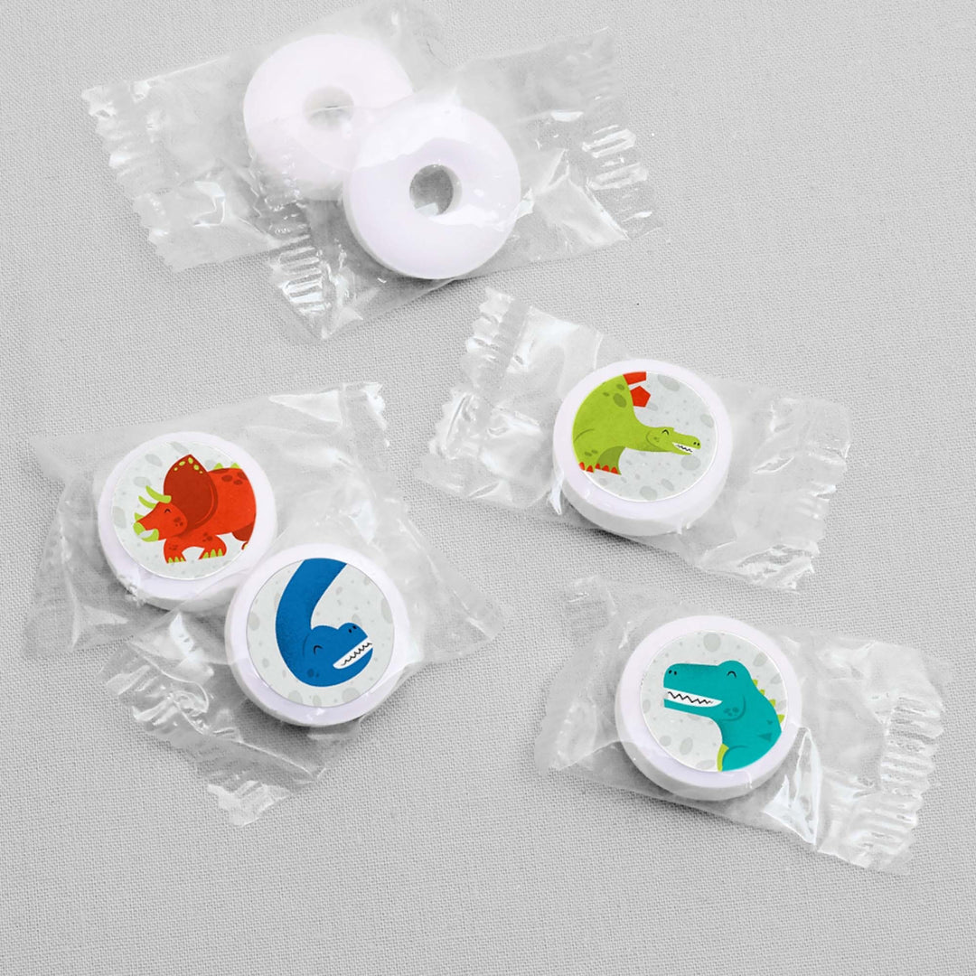 Roar Dinosaur - Dino Mite T-Rex Baby Shower or Birthday Party Round Candy Sticker Favors - Labels Fit Hershey's Kisses - 108 ct