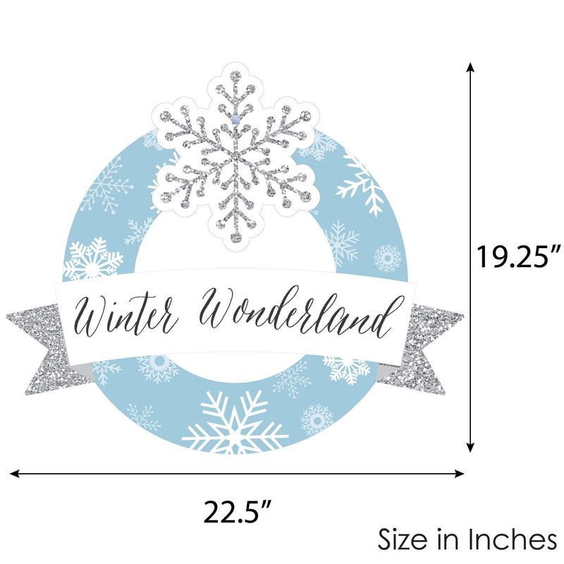 Winter Wonderland - Outdoor Snowflake Holiday Party and Winter Wedding Decor - Front Door Wreath