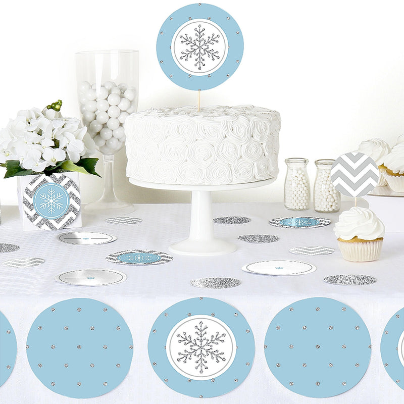 Winter Wonderland - Snowflake Holiday Party & Winter Wedding Table Confetti - 27 ct