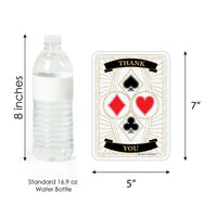 Las Vegas - Shaped Thank You Cards - Casino Party Thank You Note Cards with Envelopes - Set of 12