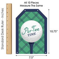 Par-Tee Time - Golf - Hanging Vertical Paper Door Banners - Birthday or Retirement Party Wall Decoration Kit - Indoor Door Decor
