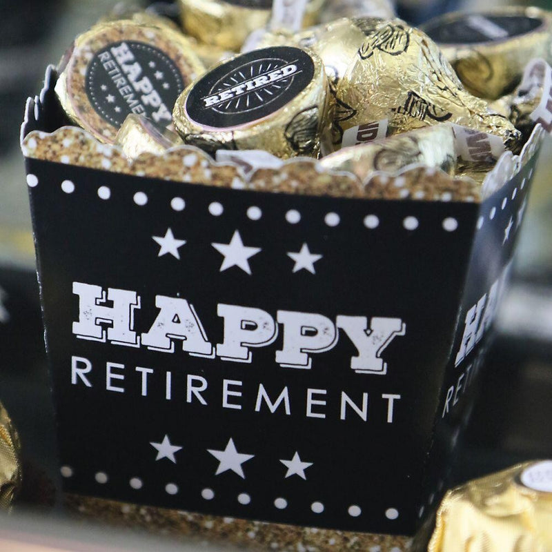 Happy Retirement - Party Mini Favor Boxes - Retirement Party Treat Candy Boxes - Set of 12