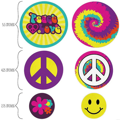 60's Hippie - 1960s Groovy Giant Circle Confetti - Sixties Party Decorations - Large Confetti 27 Count