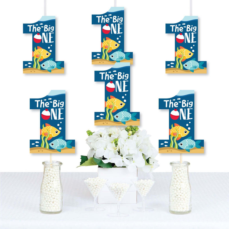 1st Birthday Reeling in the Big One - One Shaped Decorations DIY Fish First Birthday Party Essentials - Set of 20