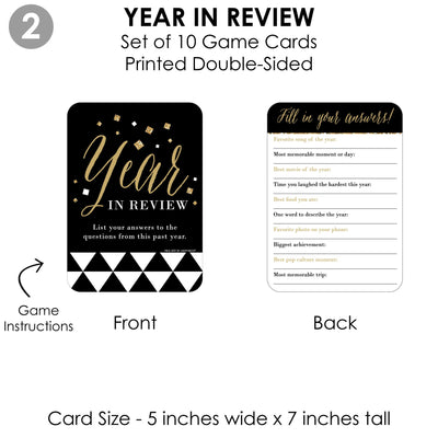 New Year's Eve - Gold - 4 New Years Eve Party Games - 10 Cards Each - Year in Review, Find the Guest, Drink If, New Year Predictions - Gamerific Bundle