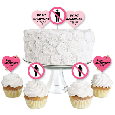 Be My Galentine - Dessert Cupcake Toppers - Galentine's & Valentine's Day Party Clear Treat Picks - Set of 24