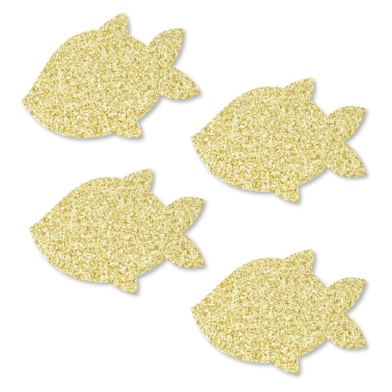 Gold Glitter Fish - No-Mess Real Gold Glitter Cut-Outs - Let&