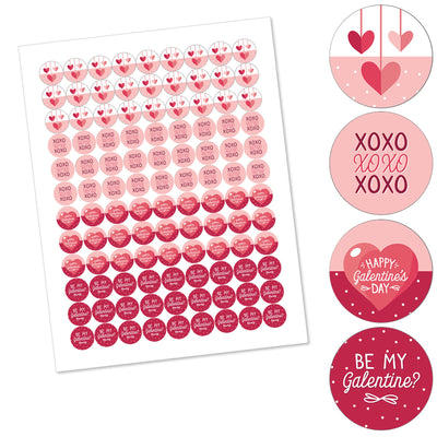 Happy Galentine's Day - Valentine's Day Party Round Candy Sticker Favors - Labels Fit Chocolate Candy (1 sheet of 108)