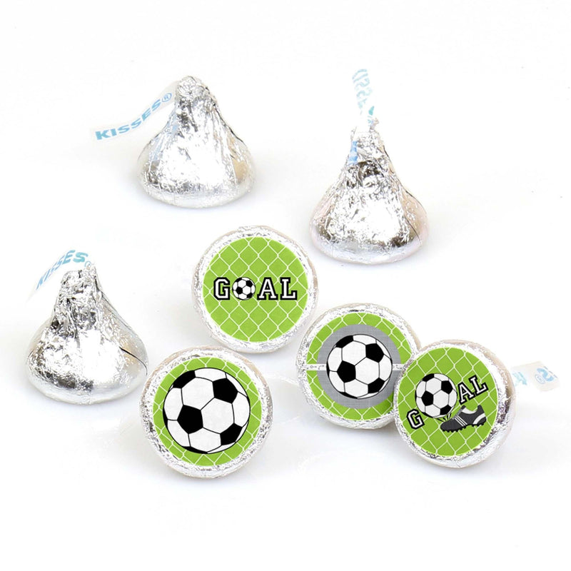 GOAAAL! - Soccer - Round Candy Labels Party Favors - Fits Hershey&