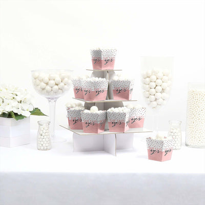 Bride Squad - Party Mini Favor Boxes - Rose Gold Bridal Shower or Bachelorette Party Treat Candy Boxes - Set of 12