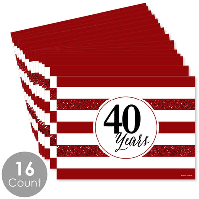 We Still Do - 40th Wedding Anniversary - Party Table Decorations - Anniversary Party Placemats - Set of 16
