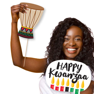 Happy Kwanzaa - African Heritage Holiday Photo Booth Props Kit - 20 Count