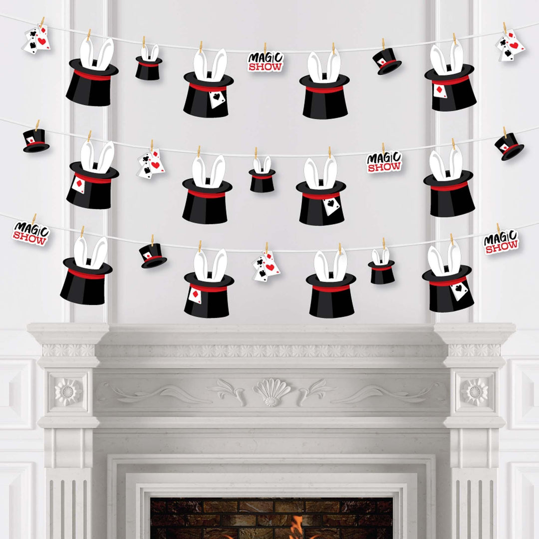 Ta-Da, Magic Show - Magical Birthday Party DIY Decorations - Clothespin Garland Banner - 44 Pieces