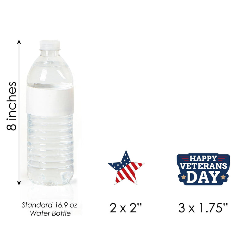 Happy Veterans Day - DIY Shaped Patriotic Cut-Outs - 24 Count
