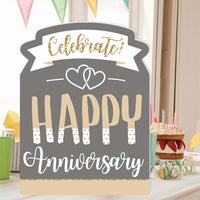 Happy Anniversary - Gold and Silver Wedding Anniversary Congratulations Giant Greeting Card - Big Shaped Jumborific Card - 16.5 x 22 inches