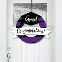 Purple Grad - Best is Yet to Come - Outdoor Purple Graduation Party Decor - Front Door Wreath