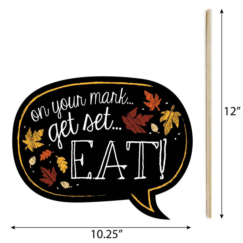 Funny Give Thanks - 10 Piece Thanksgiving Party Photo Booth Props Kit