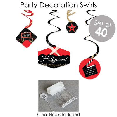 Red Carpet Hollywood - Movie Night Party Supplies - Banner Decoration Kit - Fundle Bundle