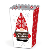 Christmas Gnomes - Holiday Party Favor Popcorn Treat Boxes - Set of 12