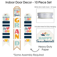 Happy Grandparents Day - Hanging Vertical Paper Door Banners - Grandma & Grandpa Party Wall Decoration Kit - Indoor Door Decor