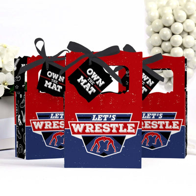 Own the Mat - Wrestling - Birthday Party or Wrestler Party Favor Boxes - Set of 12