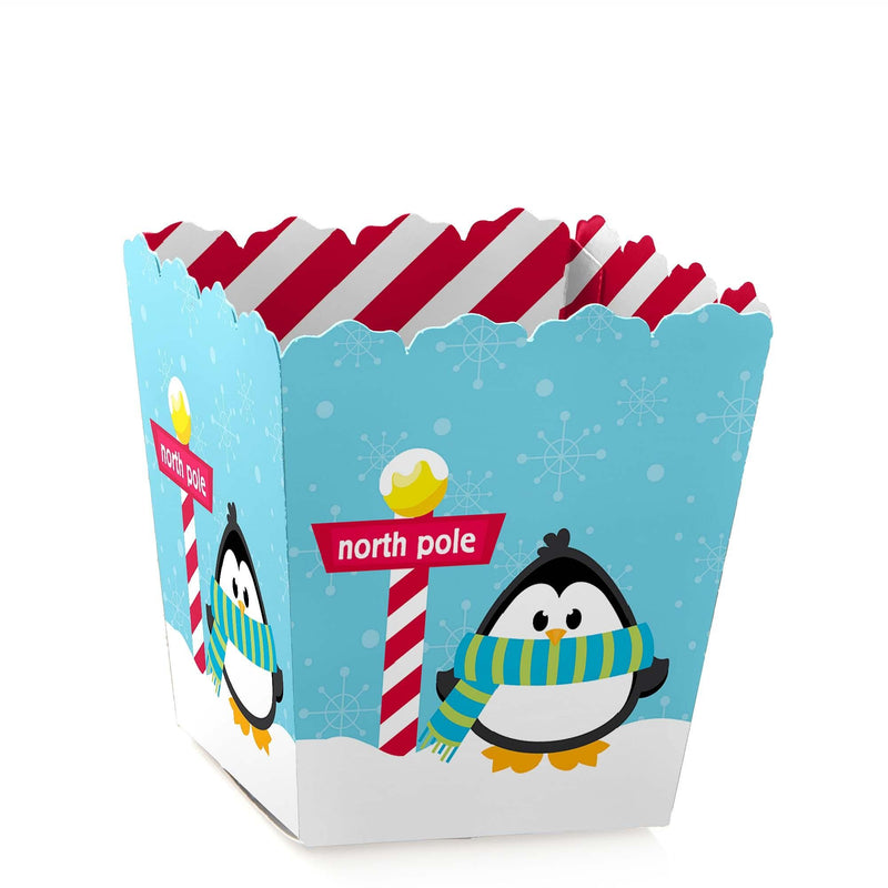 Holly Jolly Penguin - Party Mini Favor Boxes - Holiday and Christmas Party Treat Candy Boxes - Set of 12
