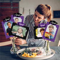 Purple Grad - Best is Yet to Come - Graduation Party Picture Centerpiece Sticks - Photo Table Toppers - 15 Pieces