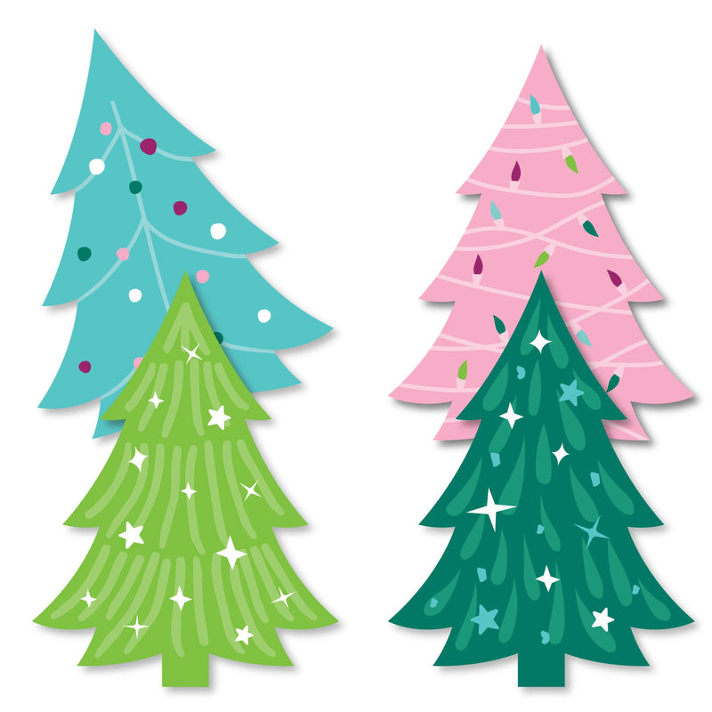 Merry and Bright Trees - Decorations DIY Colorful Whimsical Christmas Party Essentials - Set of 20