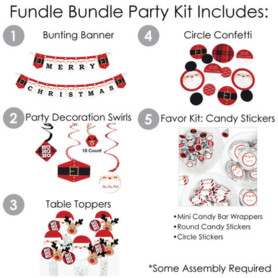 Jolly Santa Claus - Christmas Party Supplies - Banner Decoration Kit - Fundle Bundle