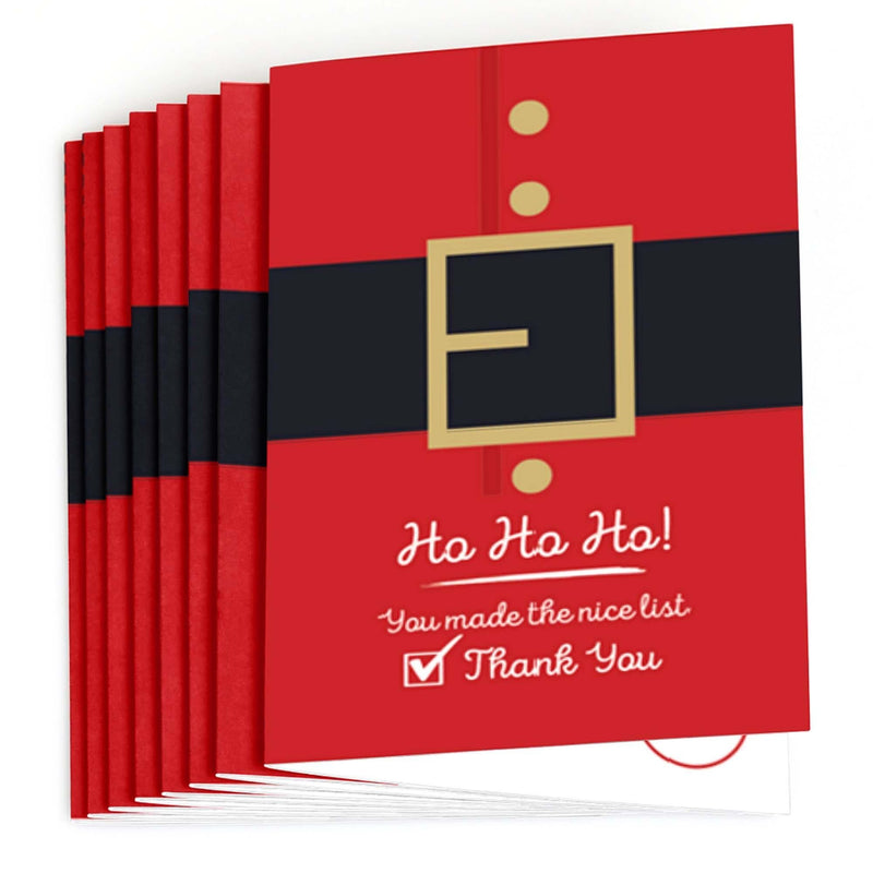Jolly Santa Claus - Christmas Party Thank You Cards - 8 ct