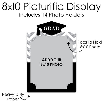 Tassel Worth The Hassle - Silver - 8 x 10 inches K-12 School Photo Holder - DIY Graduation Party Decor - Picturific Display
