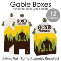 Sasquatch Crossing - Treat Box Party Favors - Bigfoot Party or Birthday Party Goodie Gable Boxes - Set of 12
