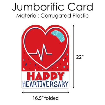 Happy Heartiversary - CHD Awareness Giant Greeting Card - Big Shaped Jumborific Card - 16.5 x 22 inches