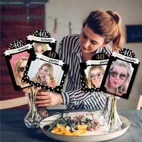 Adult 40th Birthday - Gold - Birthday Party Picture Centerpiece Sticks - Photo Table Toppers - 15 Pieces