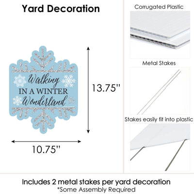 Winter Wonderland - Outdoor Lawn Sign - Snowflake Holiday Birthday Party and Baby Shower Yard Sign - 1 Piece
