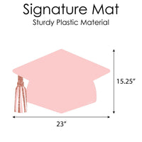 Rose Gold Grad - Grad Cap Guest Book Sign - Graduation Party Guestbook Alternative - Signature Mat