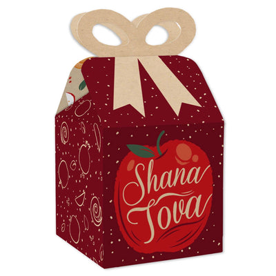 Rosh Hashanah - Square Favor Gift Boxes - Jewish New Year Bow Boxes - Set of 12