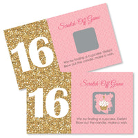 Sweet 16 - Birthday Party Scratch Off Cards - 22 ct