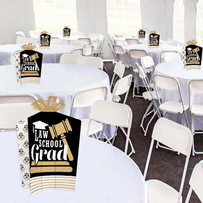 Law School Grad - Table Decorations - Future Lawyer Graduation Party Fold and Flare Centerpieces - 10 Count