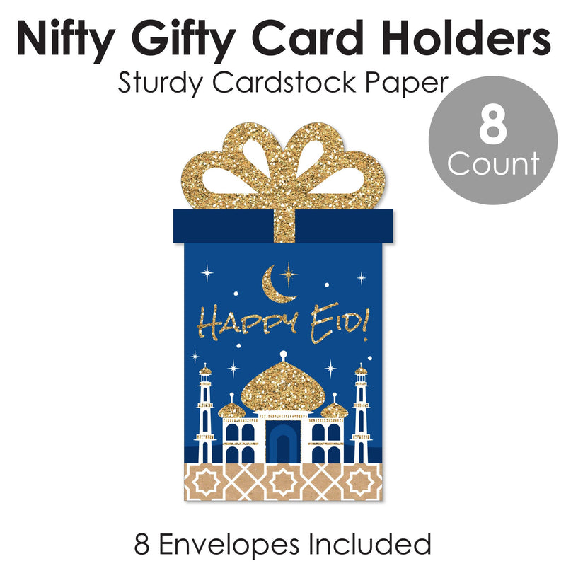 Ramadan - Eid Mubarak Party Money and Gift Card Sleeves - Nifty Gifty Card Holders - Set of 8