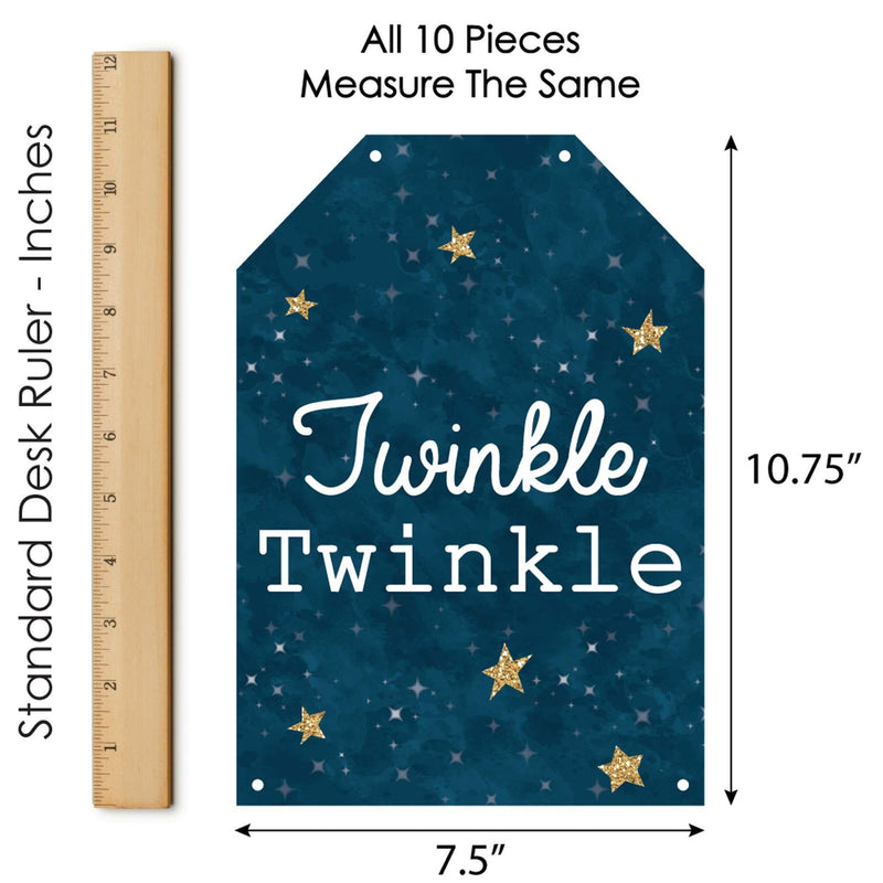 Twinkle Twinkle Little Star - Hanging Vertical Paper Door Banners - Baby Shower or Birthday Party Wall Decoration Kit - Indoor Door Decor