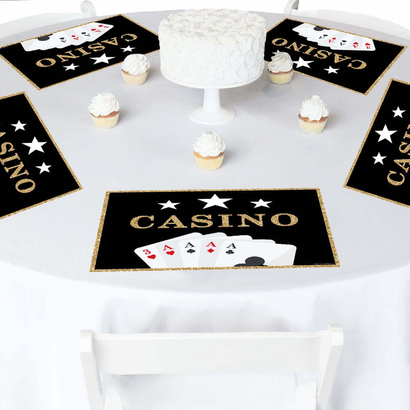 Las Vegas - Party Table Decorations - Casino Party Placemats - Set of 16