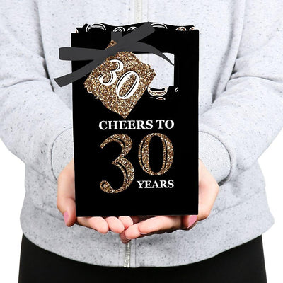 Adult 30th Birthday - Gold - Birthday Party Favor Boxes - Set of 12