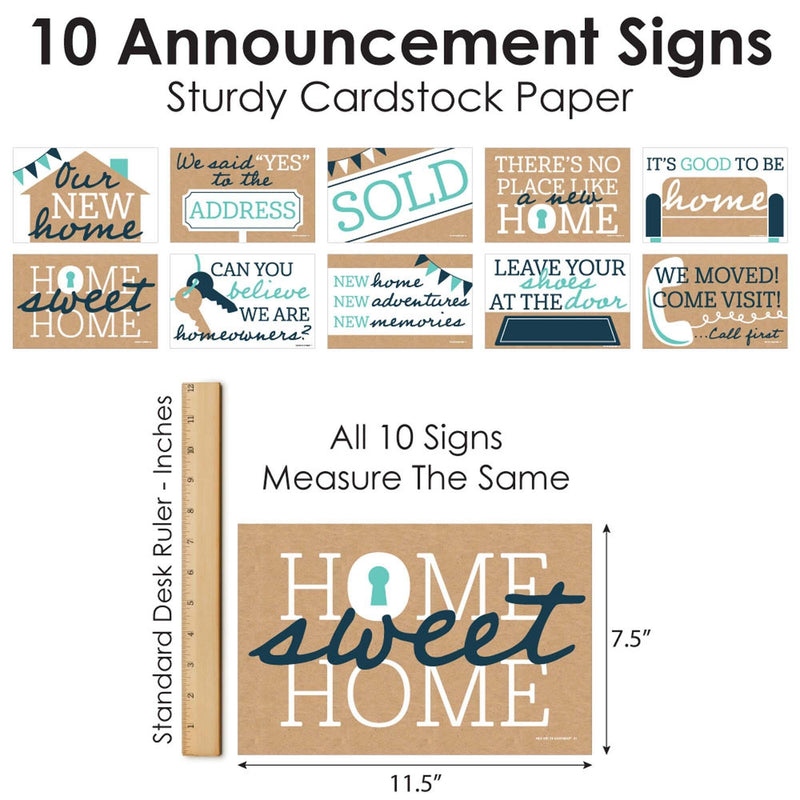 Home Sweet Home - Photo Prop Signs - New Home and Moving Announcements - 10 Pieces