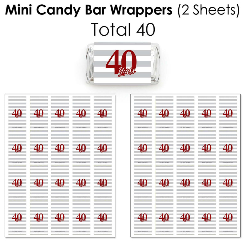 We Still Do - 40th Wedding Anniversary - Mini Candy Bar Wrappers, Round Candy Stickers and Circle Stickers - Anniversary Party Candy Favor Sticker Kit - 304 Pieces
